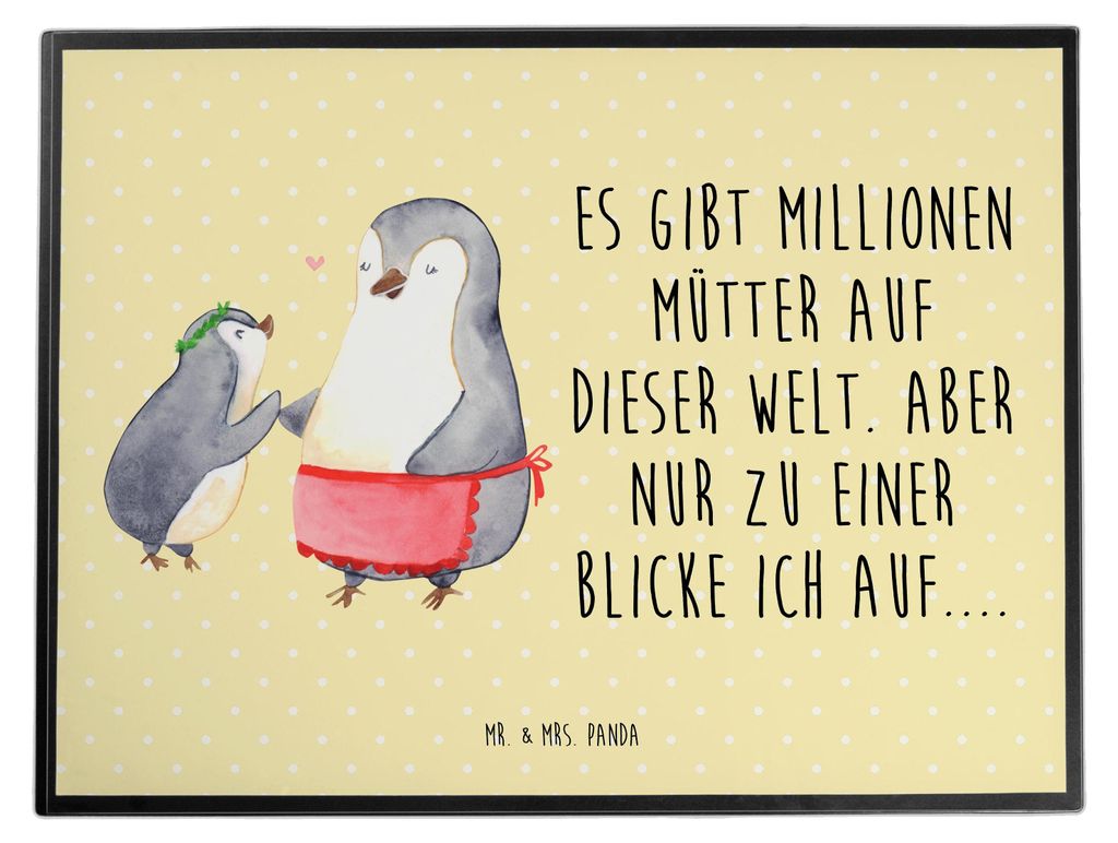 Mr. & Mrs. Panda Schreibunterlage Pinguin mit Kind - Gelb Produktbild 