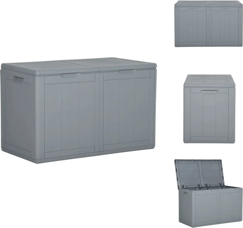 Box Portaoggetti Giardino 180L vidaXL | Cassetta Grigio Rattan PP Antipioggia