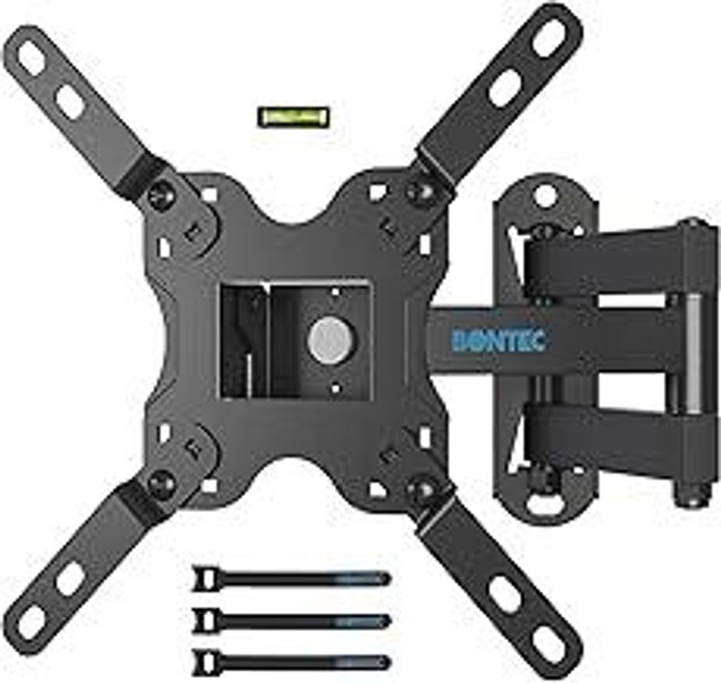 BONTEC TV Wandhalterung für 13-42 Zoll LED-LCD-OLED-Fernseher, neigbar, schwenkbar und um 360° drehbar, Wandhalterung Fernseher bis 20 kg, mit Si...