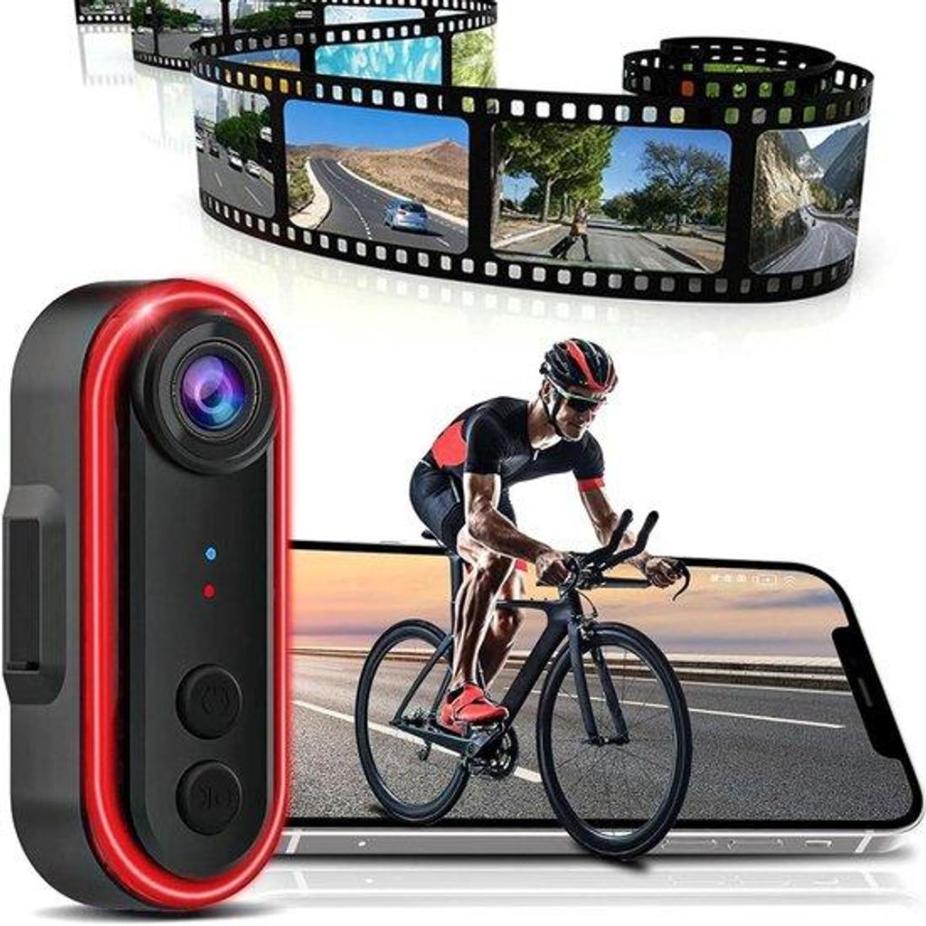 Caméra double pour vélo avec feu arrière - Caméra de recul Image du produit 