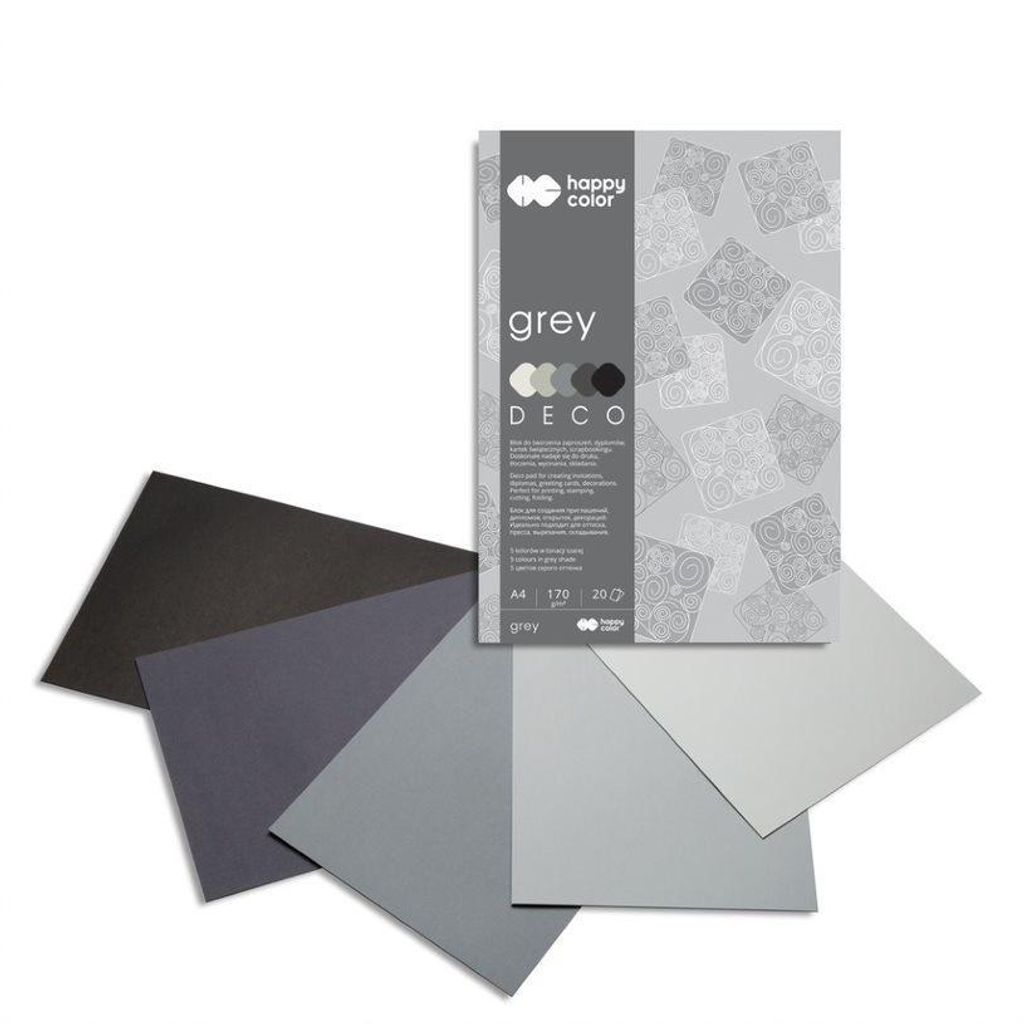 HAPPY COLOR Block A4 20 Blättern Bastelpapier Craft Papier Tonpapier 170g, grau