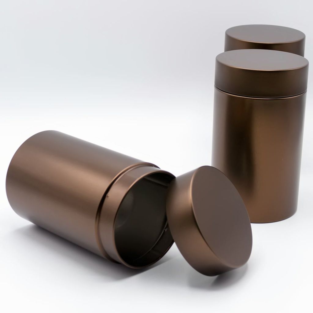 Dosenritter | 3 x runde Teedose / Vorratsdose, metallic Produktbild 3