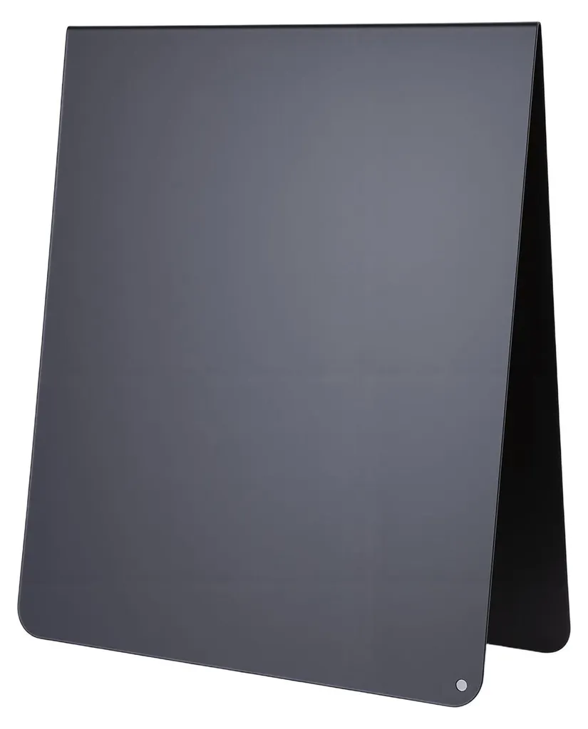 Tableau mémo noir mat poudré avec plateau double face en métal 25cm