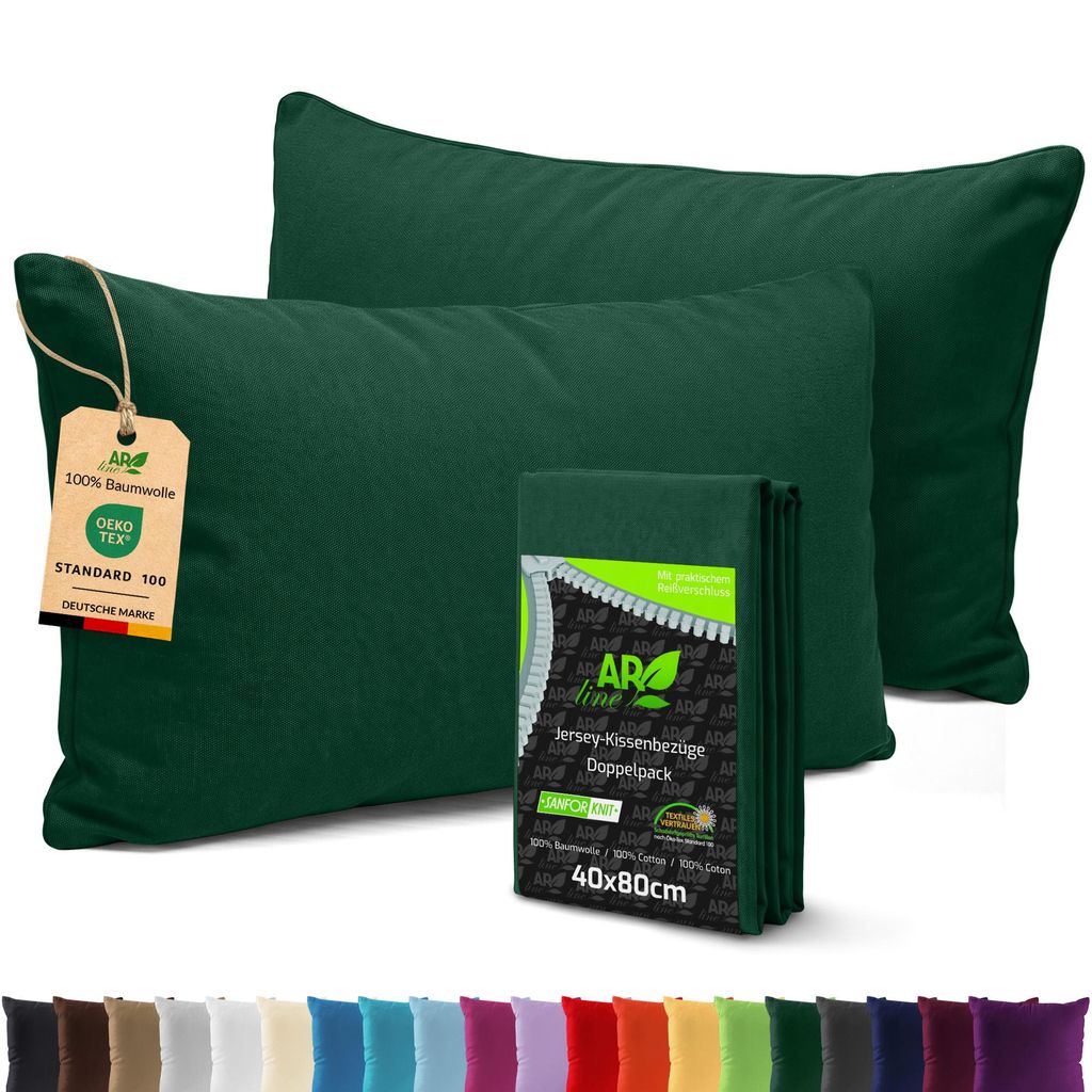 AR Line 2er Pack Jersey Kissenbezüge 40x80 Baumwolle – Produktbild 