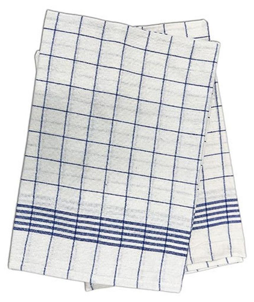 Exner - Geschirrtücher, Kariert (10er-Pack) LT3951 (Einheitsgröße) (Weiß/Blau)