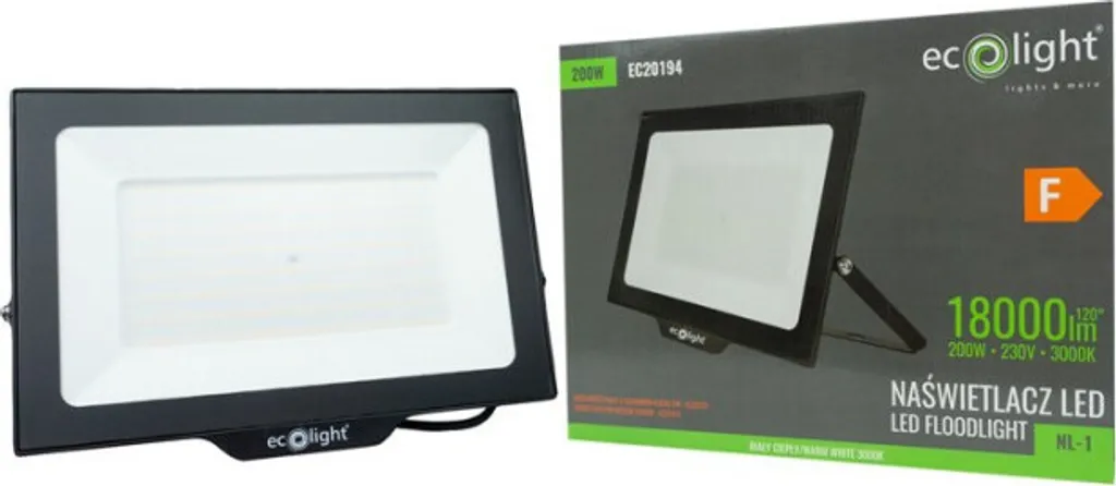 Projecteur LED 200W 18000lm IP65 : Solution Éclairage Puissant Ecolight - 2