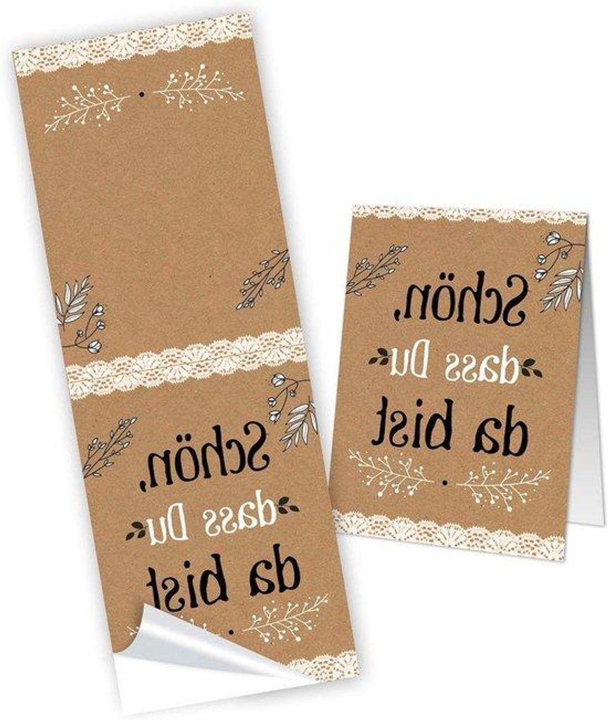 Kraftpapier Etiketten - Banderol-Sticker - Selbstklebende Etiketten - Vintage-Look - 5 x 147 cm - Naturbraun