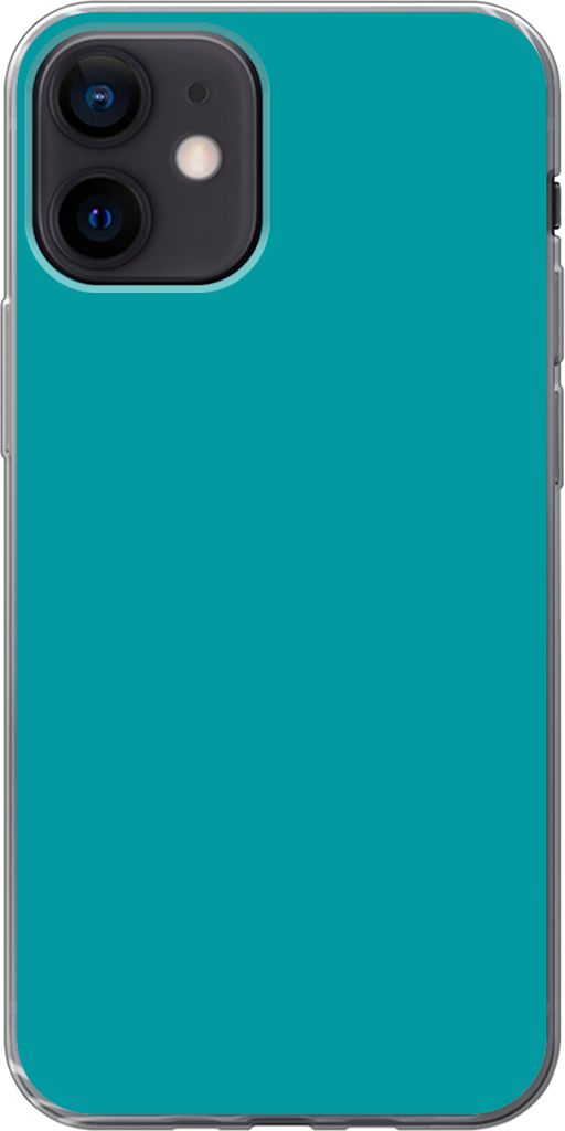 MuchoWow Handyhülle Schutzhülle Hülle für Telefoonhoesje iPhone 12 Blau - Unifarben Silikon Softcase Handy Hülle - Schutzhülle
