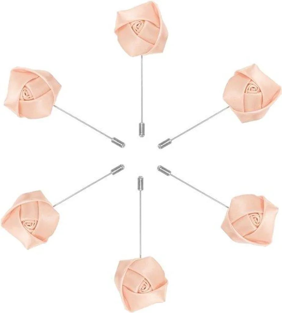 Accessoire de Mariage : Set de 6 Boutonnières Rose en Verre Givré