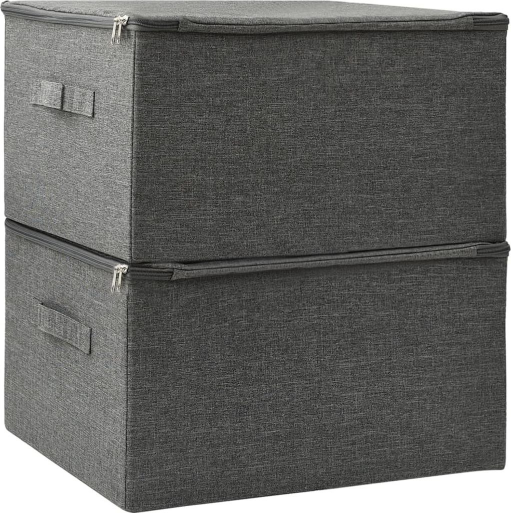 vidaXL Úložné boxy 2 ks látka 43x34x23 cm antracit Obrázok produktu 3