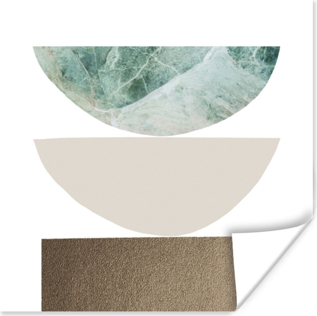 MuchoWow Poster Geometrische Formen - Minimalismus - Pastell 100x100 cm - Babyzimmer