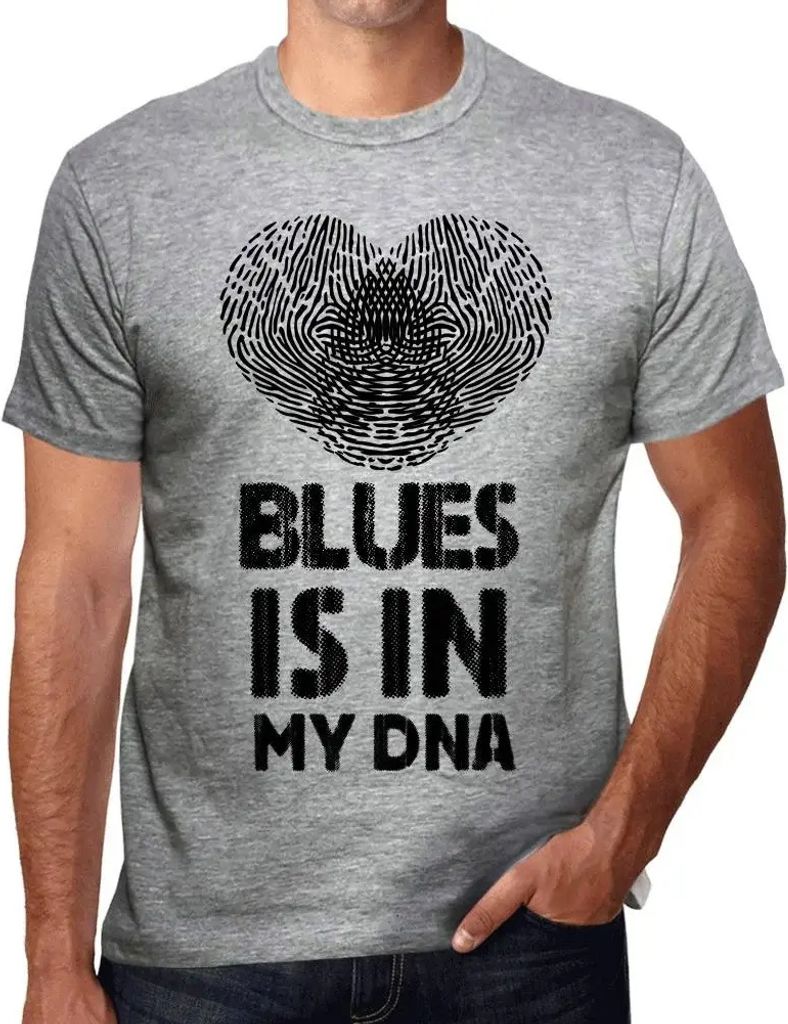 Herren Grafik T-Shirt Blues ist in meiner DNA – Blues Is In My Dna – Öko-Verantwortlich Vintage Jahrgang Kurzarm Lustige Druck Geburtstag Gesc...