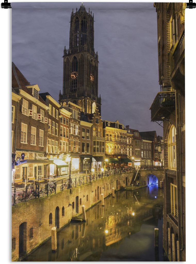 MuchoWow Wandteppich Wandbehang Utrecht - Wasser - Licht 60x90 cm Tapisserie Dekoration Wandtuch - Foto-Teppich - Abwaschbar