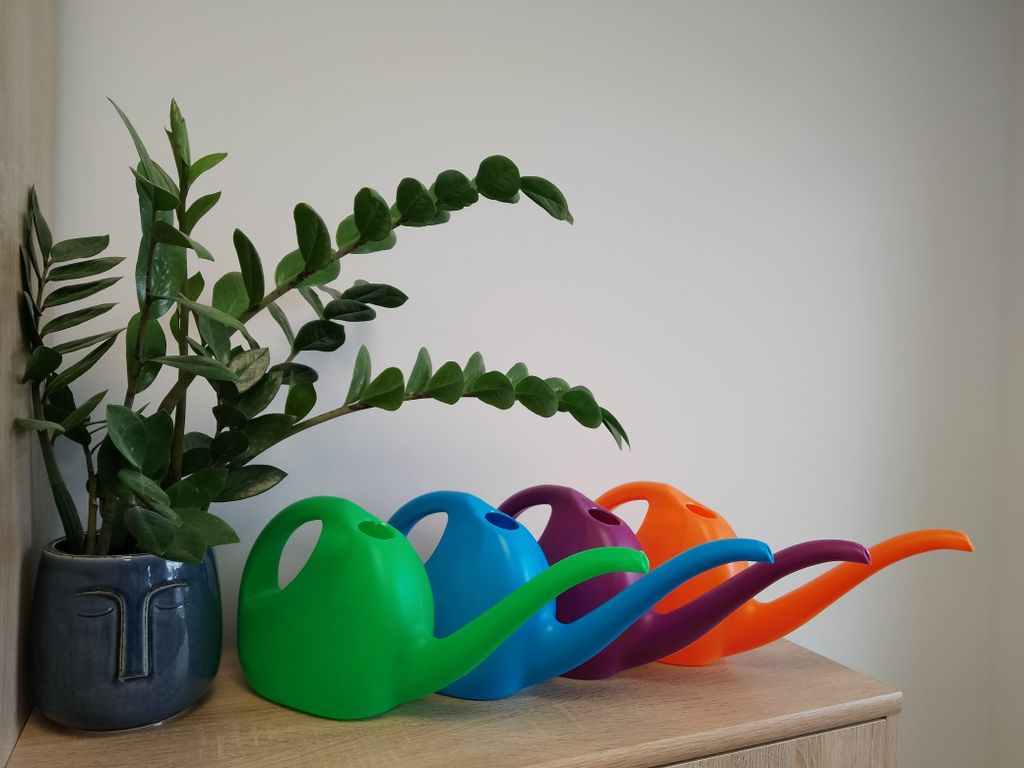 BAUSTER Blumengießkanne 2L Gießkanne Gartengießkanne Kunststoff Grün Violett Orange Blau