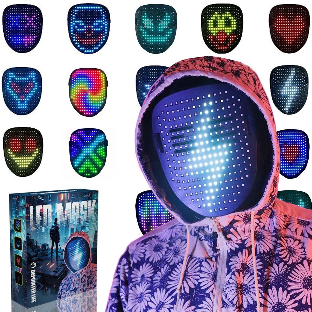 LED-Maske mit Gestenerkennung, leuchtend, für Kinder ab 6 Jahren