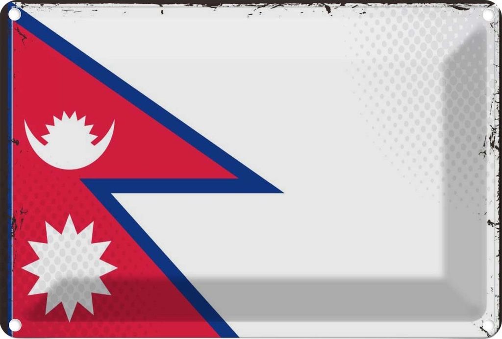 vianmo Blechschild 12x18 cm Nepals Nepal Flagge Fahne Wappen