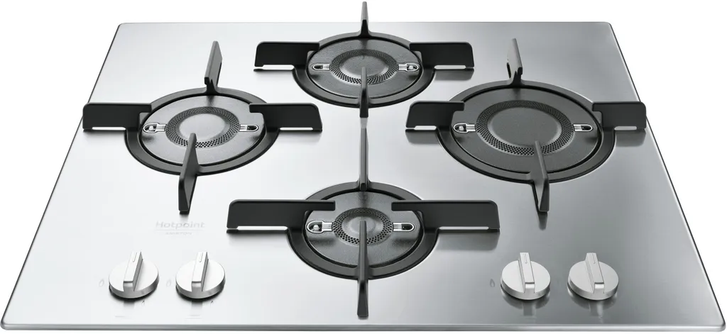 Table cuisson gaz 60cm Hotpoint inox : fini le nettoyage difficile 4 feux