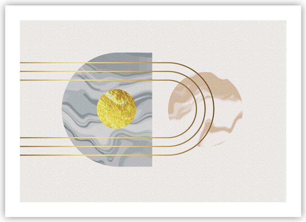 Poster - Poster ohne Rahmen - Modern Gold abstrakt - 70x50 cm - Wand Bild - Wanddeko - Wandbilder - Kunstposter - Wandposter - Bilder - Kunstdruck ...