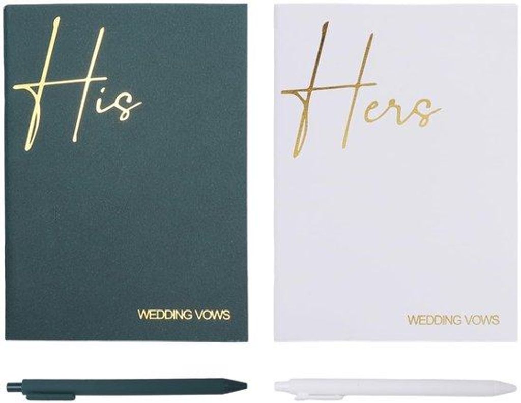 Gelofteboek-Set in Donkergroen und Weiss - Ideal für Hochzeiten - 12 Seiten
