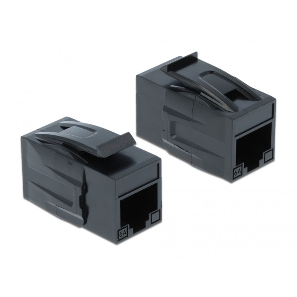 DeLOCK Keystone Module RJ45 jack > RJ45 jack Cat.6A - Modularer Einschub (Kopplung) - RJ-45 - Schwarz (86298)