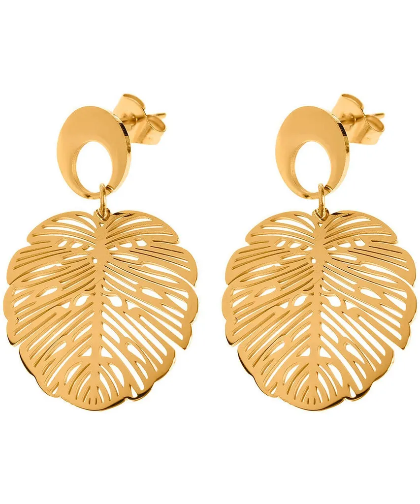 Orecchini Donna Foglia d'Oro Pacific - Idea Regalo Acciaio Inox