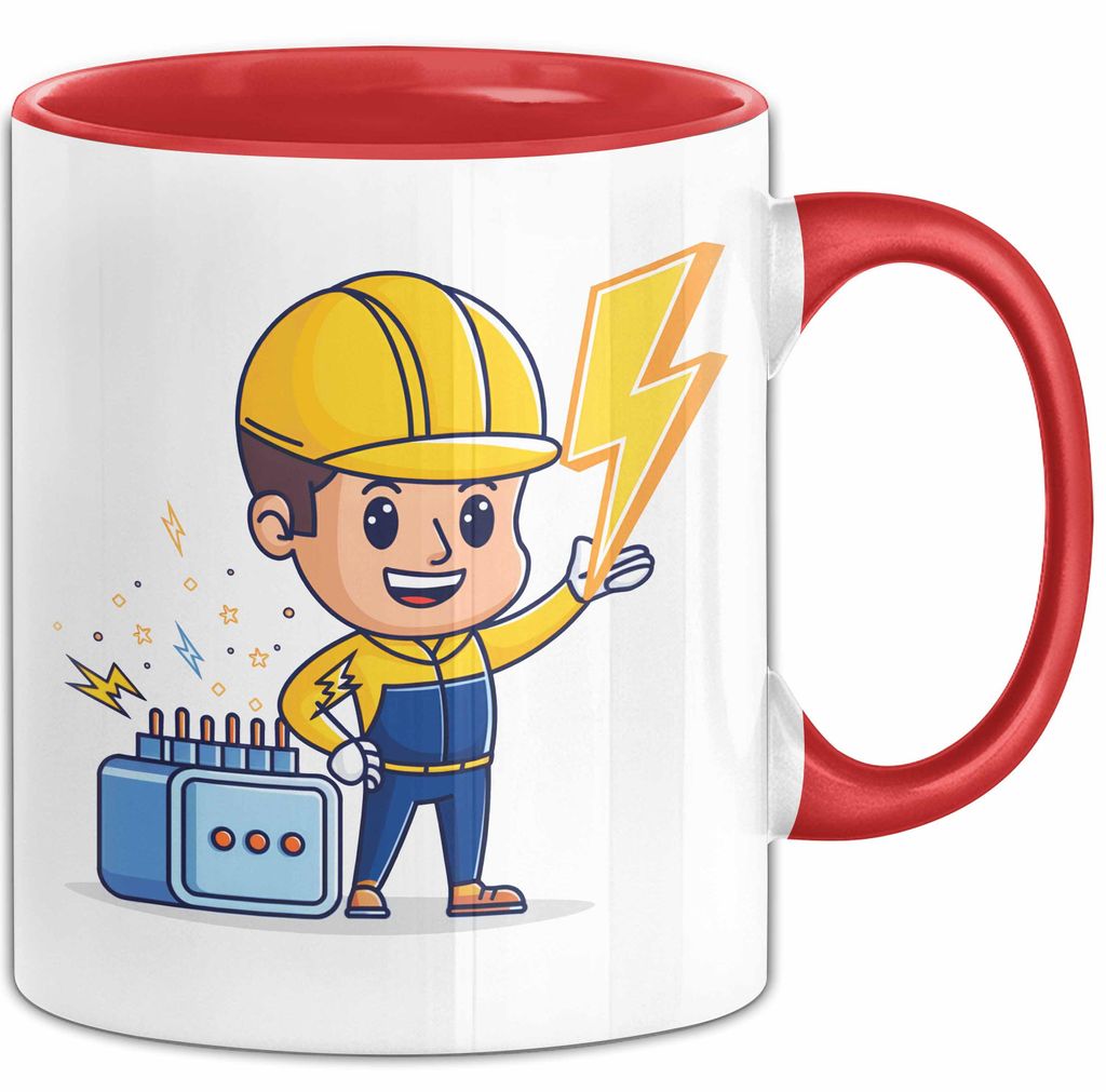 Elektriker Tasse Geschenk Lustige Geschenkidee Spruch Für Elektro Profis (Rot)
