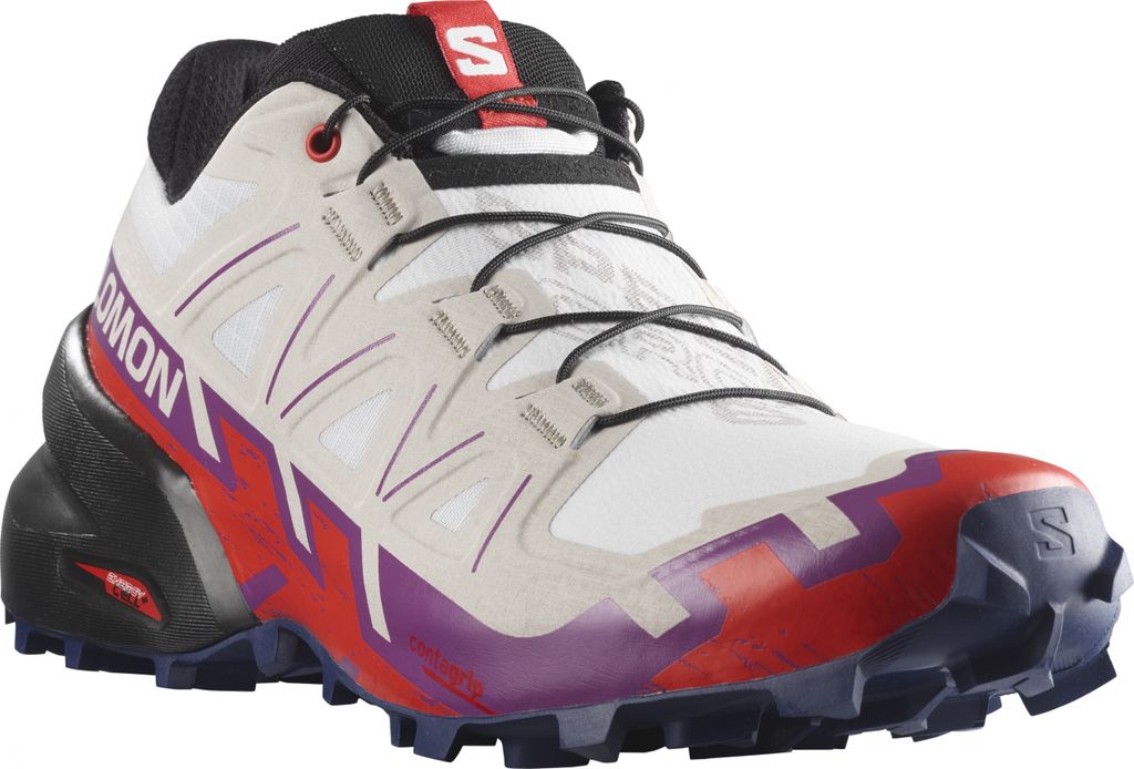 Salomon Speedcross 6 W Trailrunningschuhe white/sparkling grape/fiery red UK 6 - EU 39,3