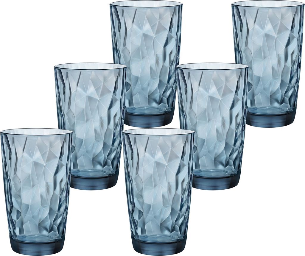 Longdrink Gläser 47cl Diamond Ocean Blue - 6 Stück Produktbild 