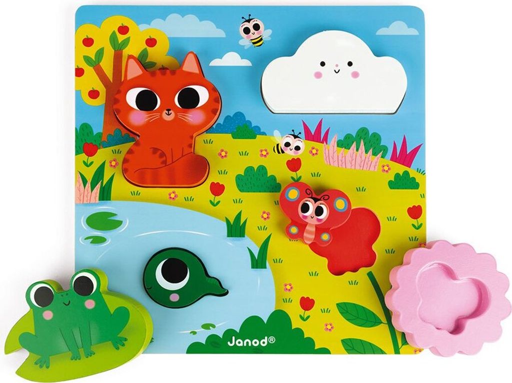 Janod - 3D Holzpuzzle Versteckspiel Natur