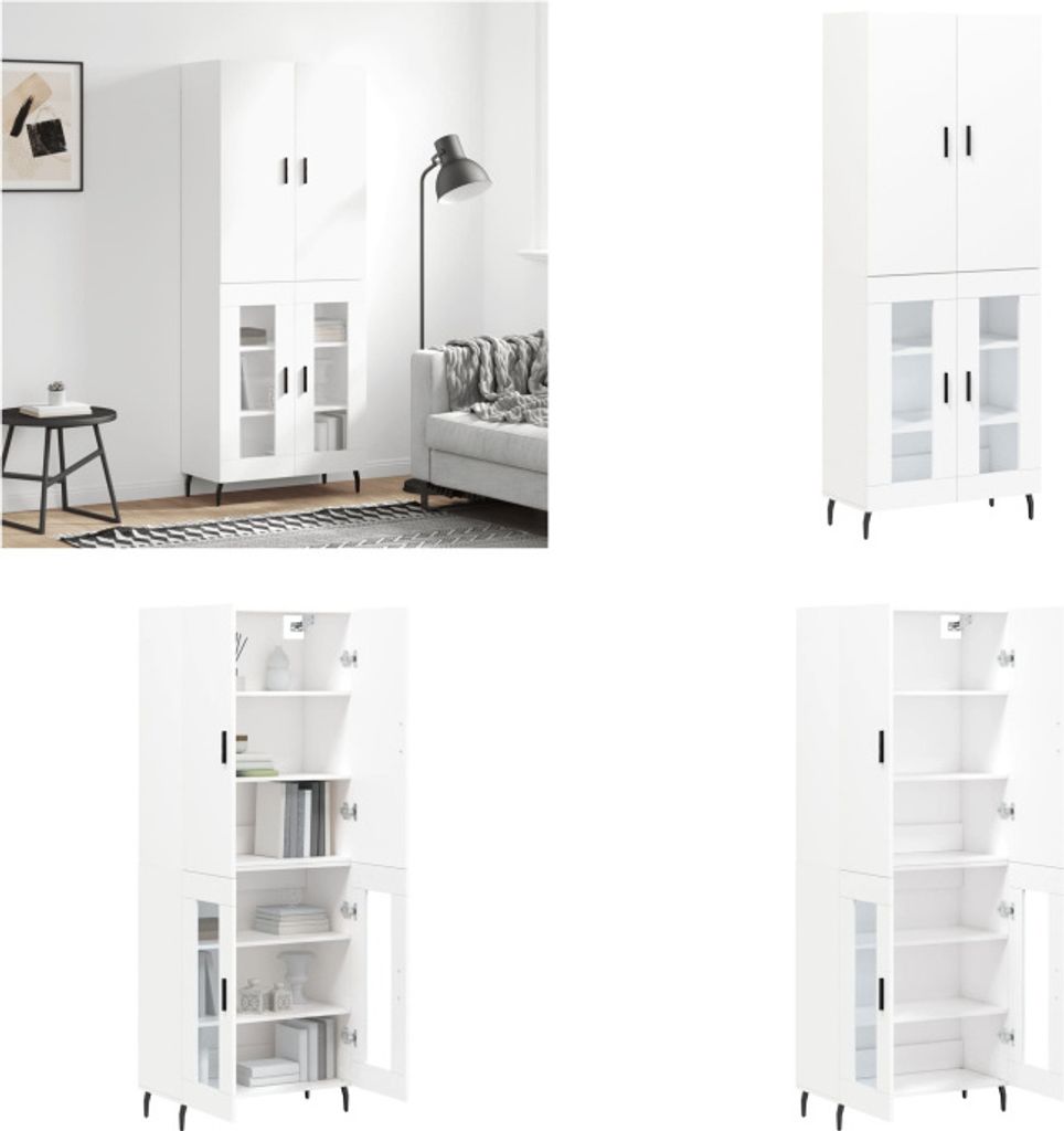 vidaXL Highboard Weiß 69,5x34x180 cm Holzwerkstoff - Produktbild 