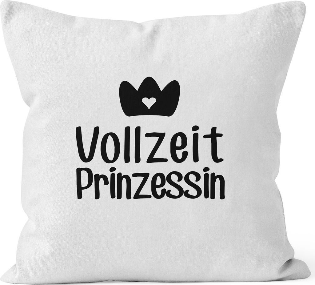 Kissenbezug Vollzeit Prinzessin Kissen-Hülle Deko-Kissen 40x40 MoonWorks weiß unisize