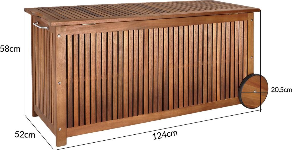 CASARIA® Coffre de rangement en bois 350 L roues poignée Image du produit 