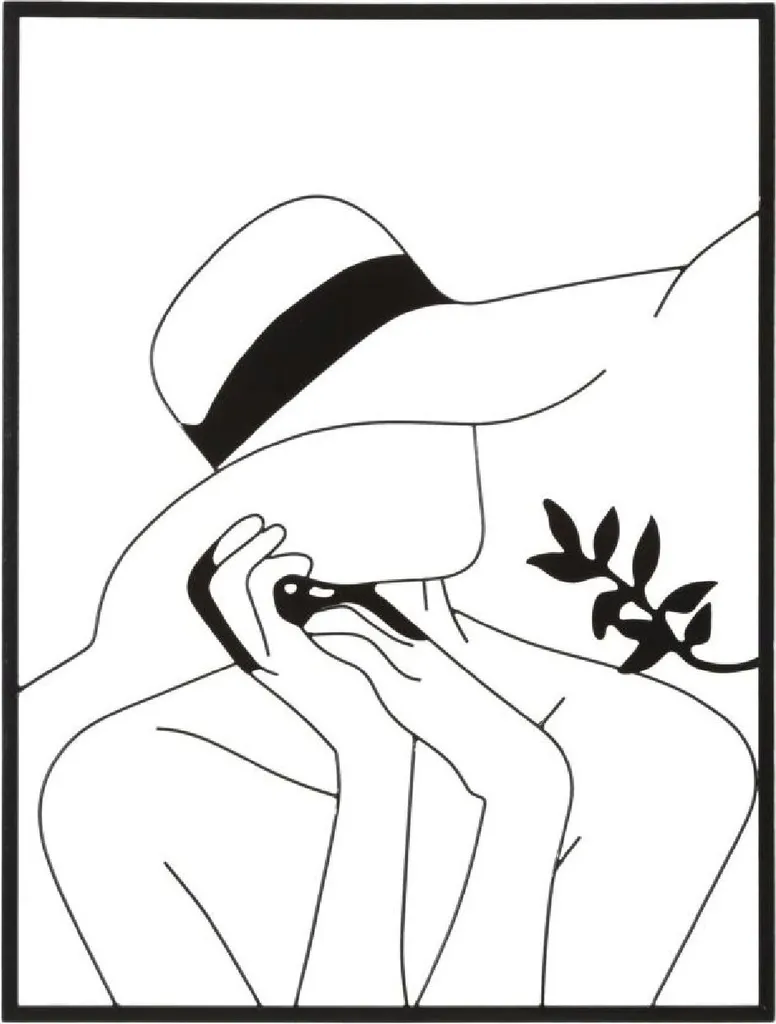 Mauro Ferretti Pannello Parete Donna Elegante 60x80cm Ferro Nero Moderno
