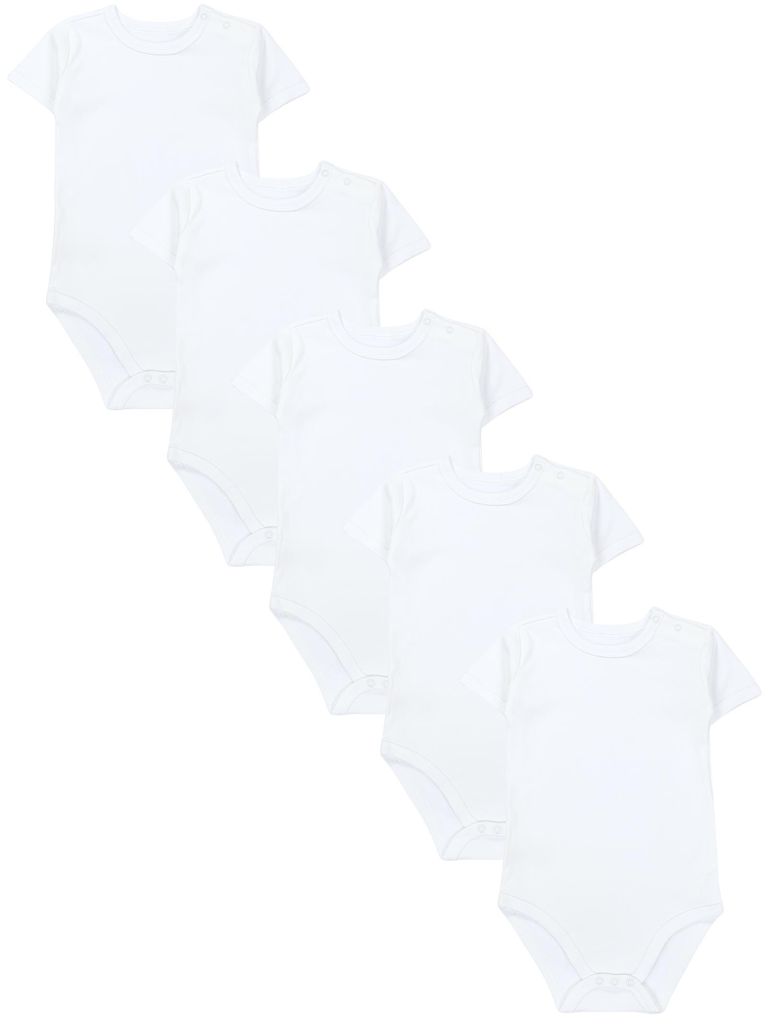 TupTam Jungen Baby Body Kurzarm in Unifarben - 5er Pack, Farbe: Farbenmix 4, Größe: 92