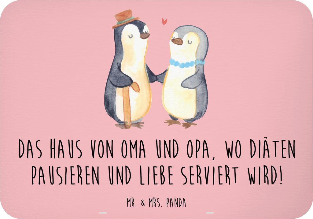 Mr. & Mrs. Panda Kühlschrankmagnet Großelternliebe - Rot Pastell - Geschenk, Liebe, Großeltern, Notizhalter, memomagnet, whiteboardmagnet, Gener...