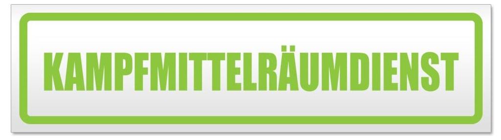 Kiwistar - Autoaufkleber - Lindgrün - 60 x 16 cm - Kampfmittelräumdienst - Hinweis Aufkleber Sticker für Auto, Kfz, Fahrrad, PKW, LKW