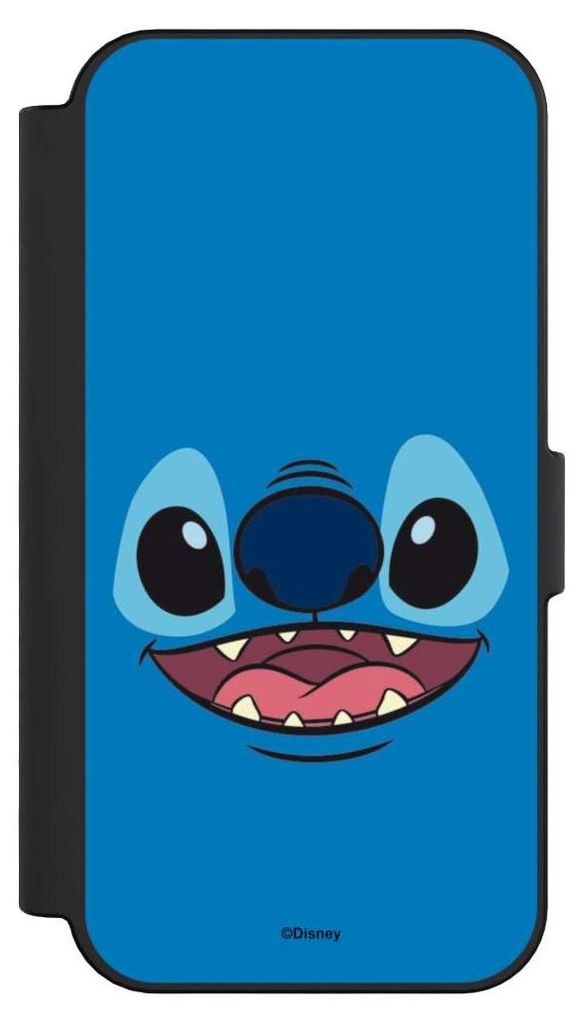NIVOCASE Klapphülle für Apple iPhone 16 Handyhülle aus Kunst Leder NIVOflip schwarz Disney Offizielles Lizenzprodukt Lilo & Stitch