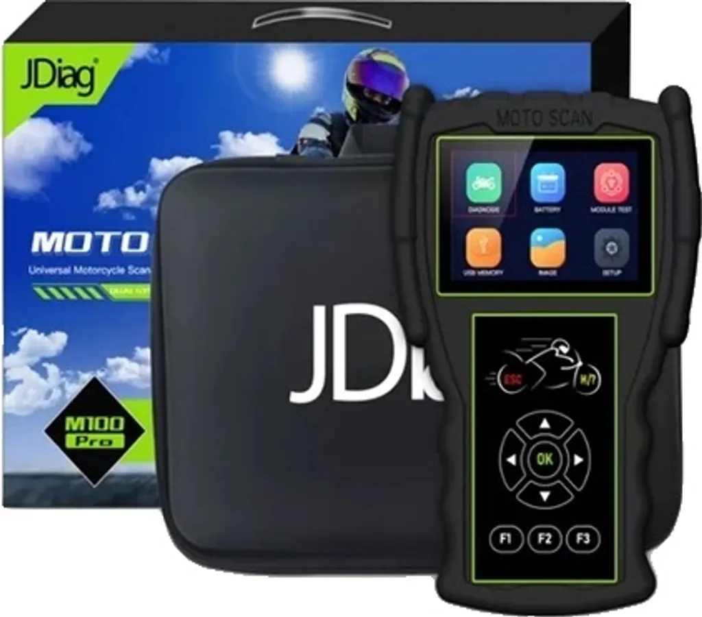 Scanner de diagnostic pour moto JDiag M100 Pro avec kit câbles complet