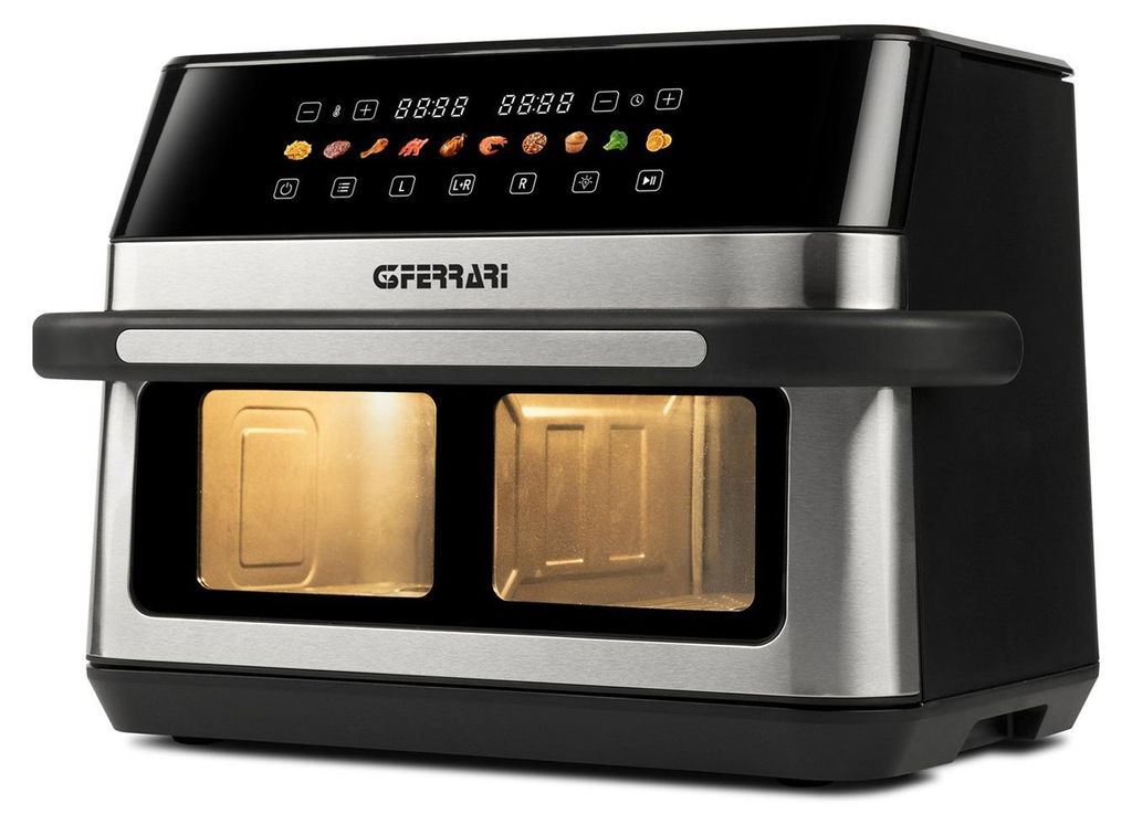 G3 Ferrari G10223 Fritteuse Doppelfritteuse 12 l, freistehend, 2200 W, Heißluftfritteuse, Schwarz, Edelstahl