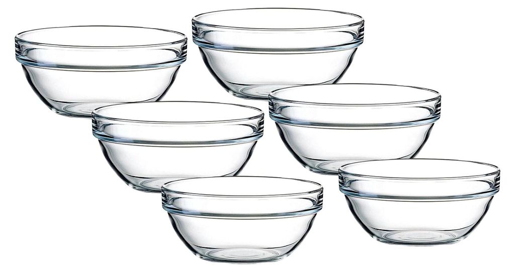 Stapelbare Glasschalen 12cm - 6 Stück