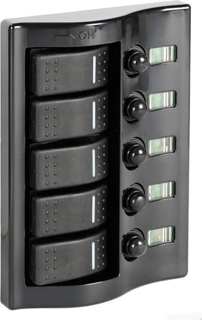 Panneau de commande 5 boutons en Graphite poli - Finition miroir