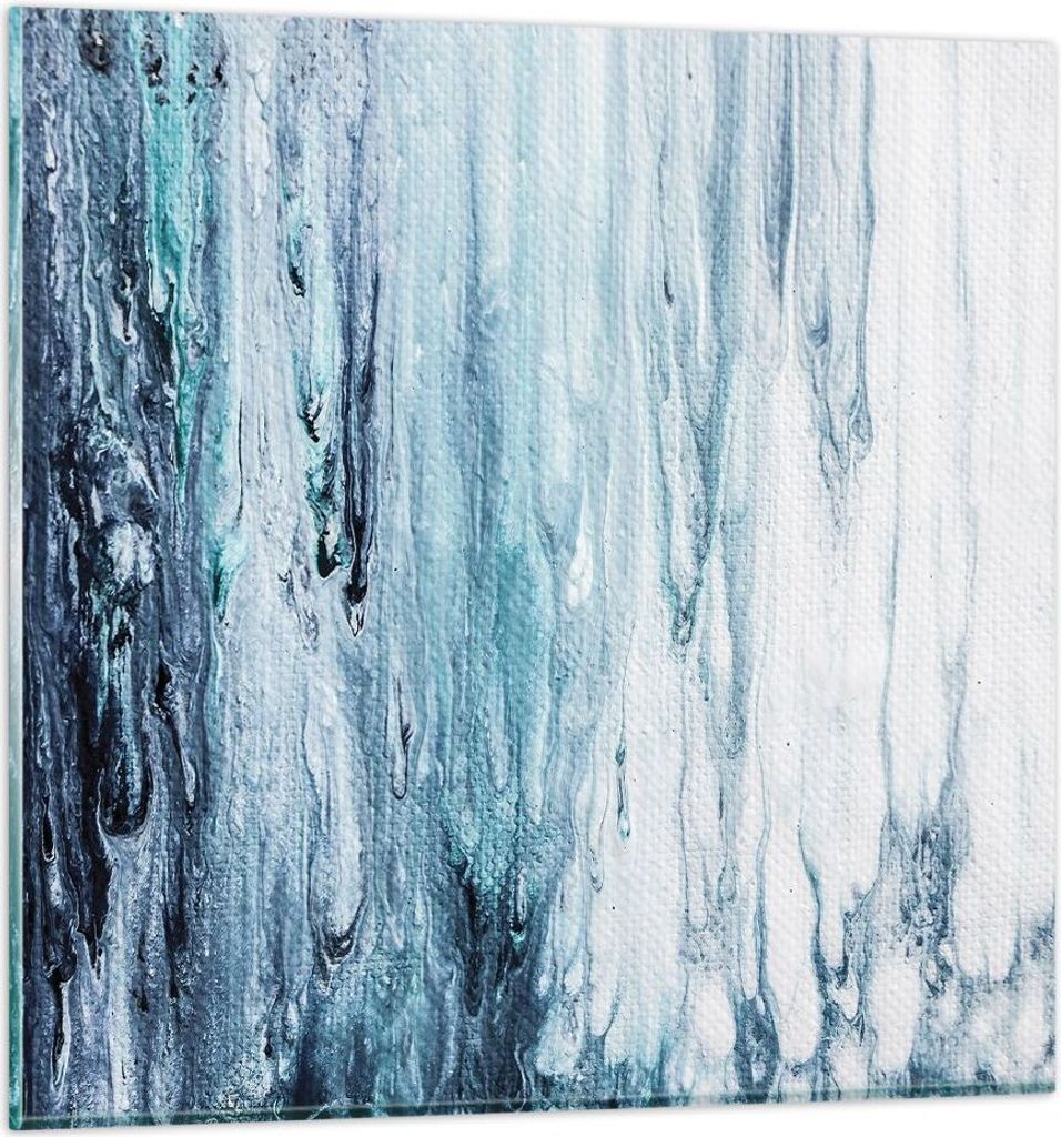 Bilder auf glas - Einteilig - Abstraktion Prellung Blau - 70x70cm - Glasbilder - Wandbilder - Bilder - zum Aufhängen bereit - Wanddekoration aus G...