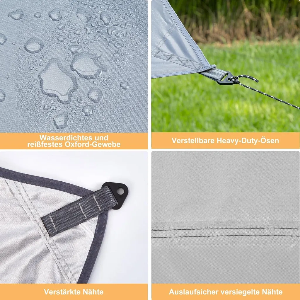 Abri de camping ultra léger et étanche 36x48m avec kit d'ancrage complet