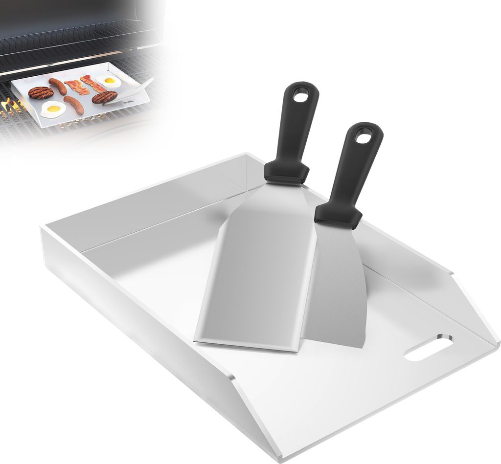 LZQ Edelstahl Grillplatte 30x20x4 cm, Gleichmäßige Produktbild 
