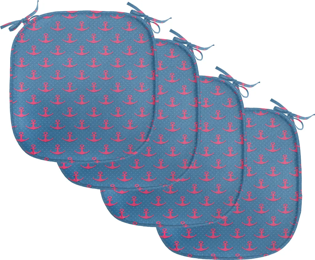 Coussin de Chaise Anti-Glisse et Anti-Tache - Set de 4 Galettes 40cm Magenta