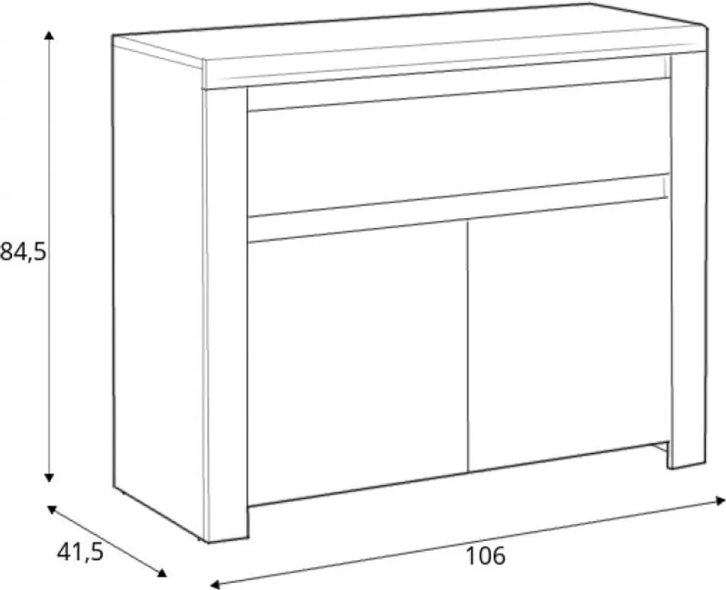 Commode Vigo Compacte avec Tiroirs Sans Poignées Finition Haute Qualité