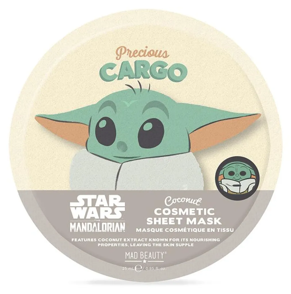 Grogu Masque en Feuille Hydratant Star Wars pour un Soin du Visage Fun