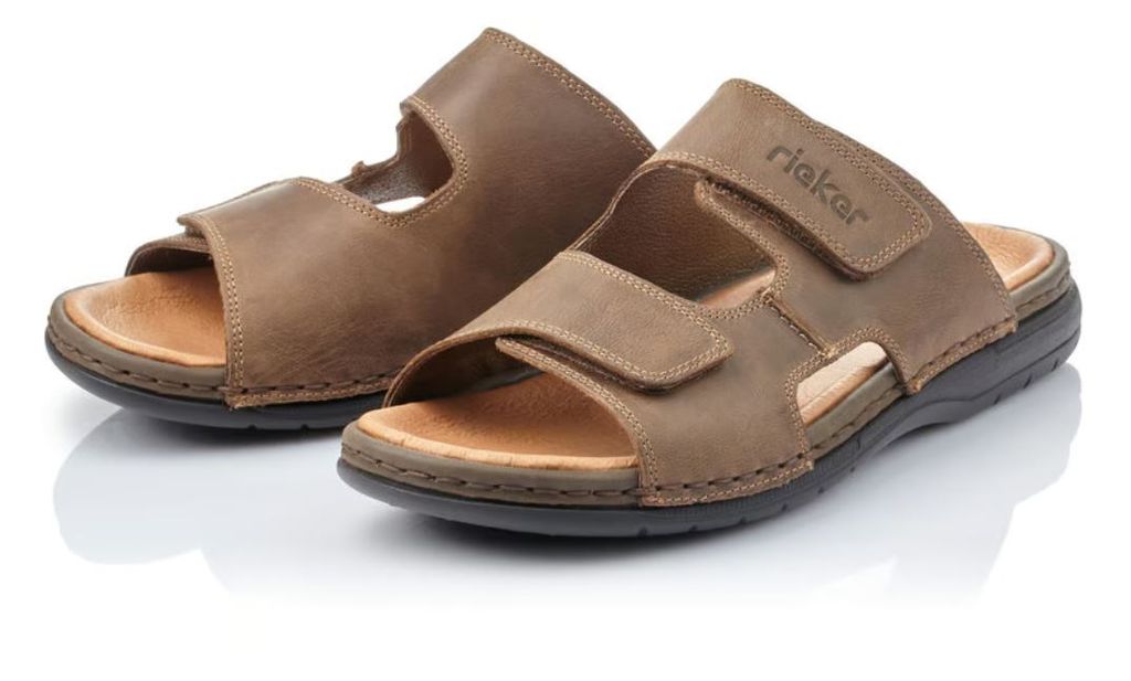 Rieker Herren Echtleder Pantolette braun, Herren:41 EU Produktbild 