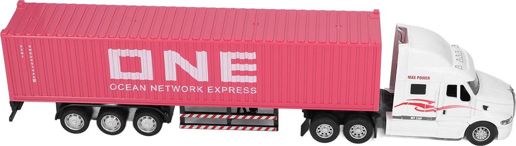 Container-LKW-Modell 1:48, lebendig, exquisit, schön, dekoratives Spielzeugornament für über 3 Jahre alt, Pink