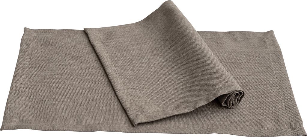 Pichler Strukturuni mit Fleckschutz uni Tischset 6er Set 48 x 33 cm PANAMA Rechteck taupe , 2 cm breit gesäumt